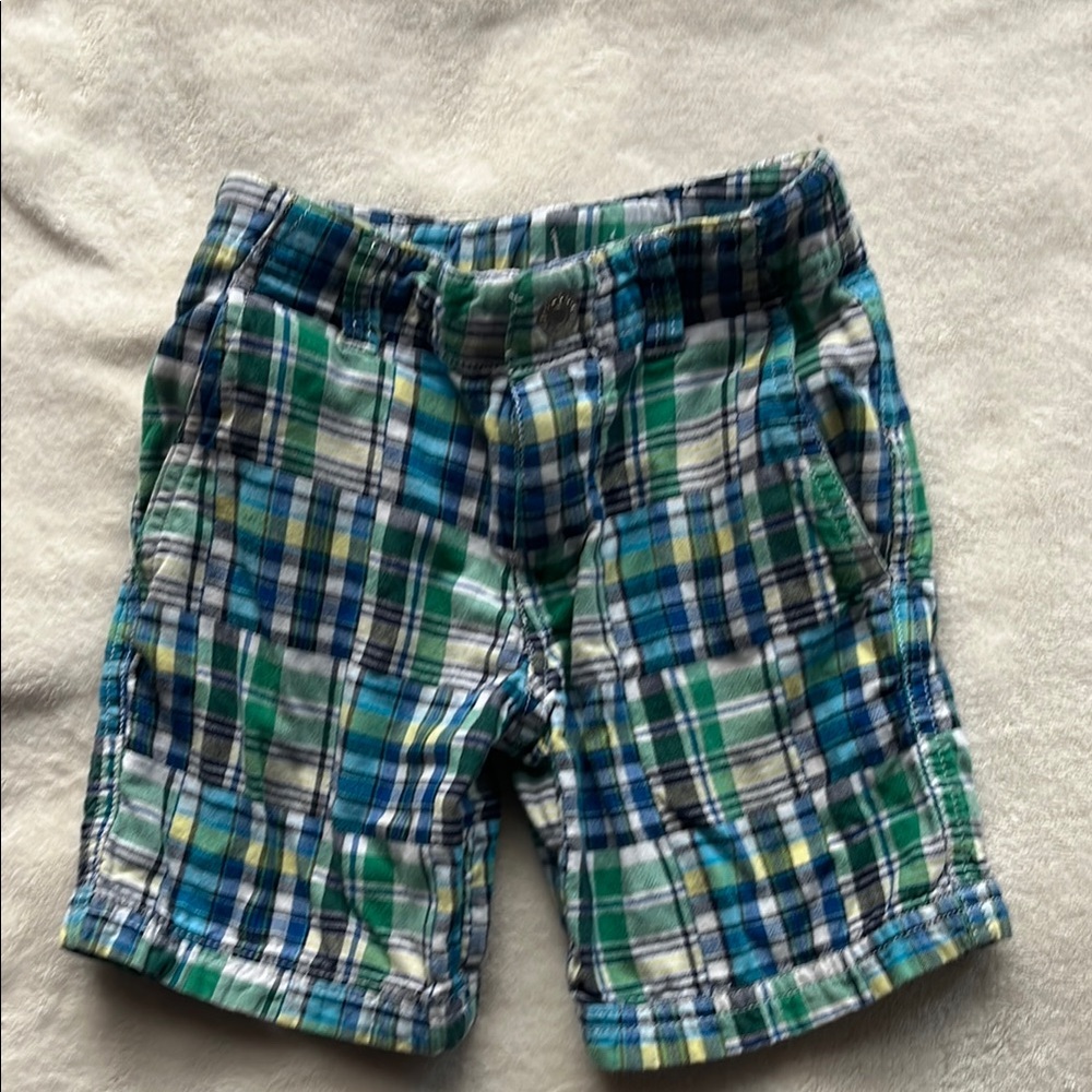 Izod Plaid Shorts in Blue and Green